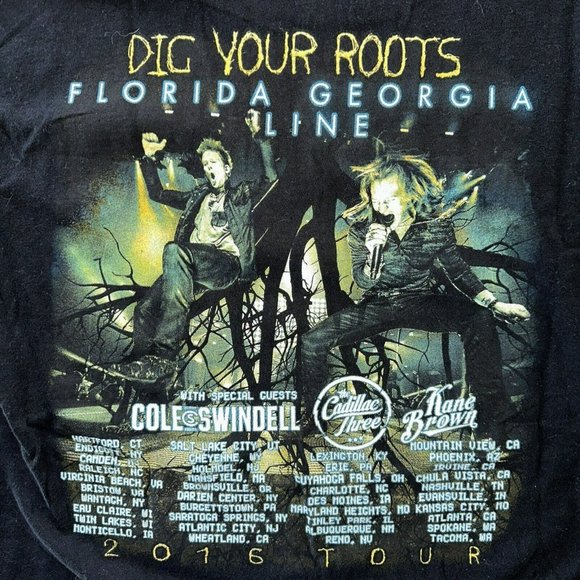 Florida Georgia Line 2016 Dig Your Roots Tour T-shirt, Size Small - Picture 2 of 2